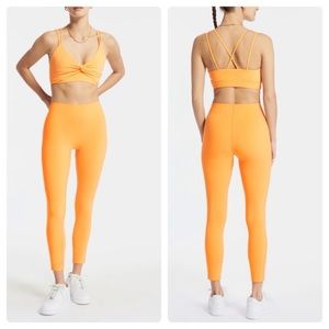 Le Ore Revolve Bandier High Rise Bella Bonded Leggings Orange Size Medium NWT
